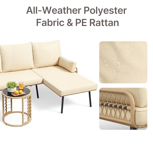 Beige Outdoor Patio Furniture Set for Backyard & More