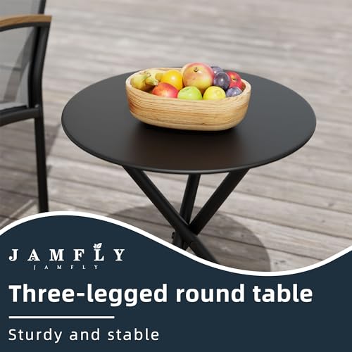Black 3-Piece Outdoor Patio Furniture Set for Small Spaces