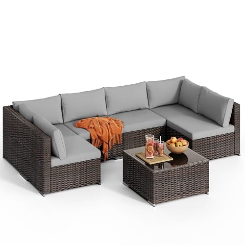 Grey Outdoor Patio Furniture Set for Balcony and Garden