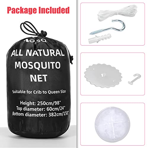Aoresac White Mosquito Net Canopy for Girls - Easy Install Bed Curtains