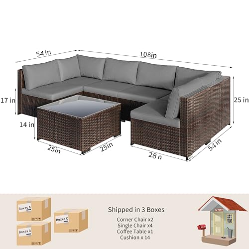 Grey Outdoor Patio Furniture Set for Balcony and Garden