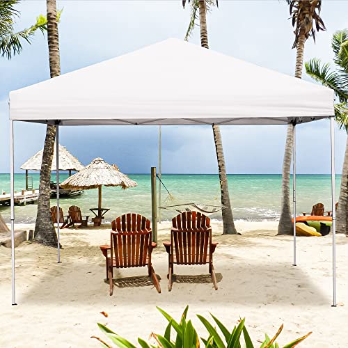10x10 Pop Up Tent for Outdoor Patio with Height Adjustment and Wheeled Storage Bag