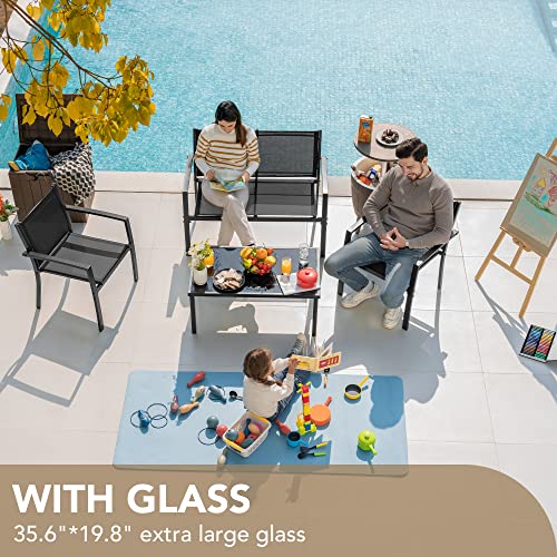 Black Outdoor Patio Furniture Set for Garden and Poolside