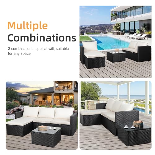 All-Weather Wicker Rattan Patio Furniture Set for Small Spaces