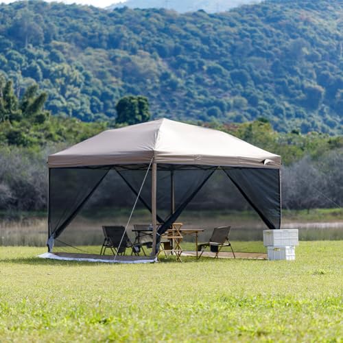 10x10 Mosquito Netting with Zipper Door & Wind Deflector