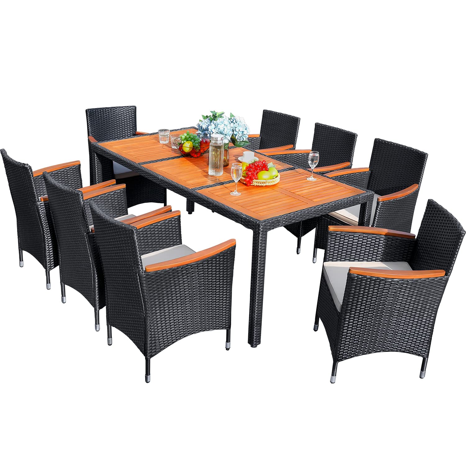 Soft-Cushioned 9-Piece Patio Dining Set for Outdoor Use
