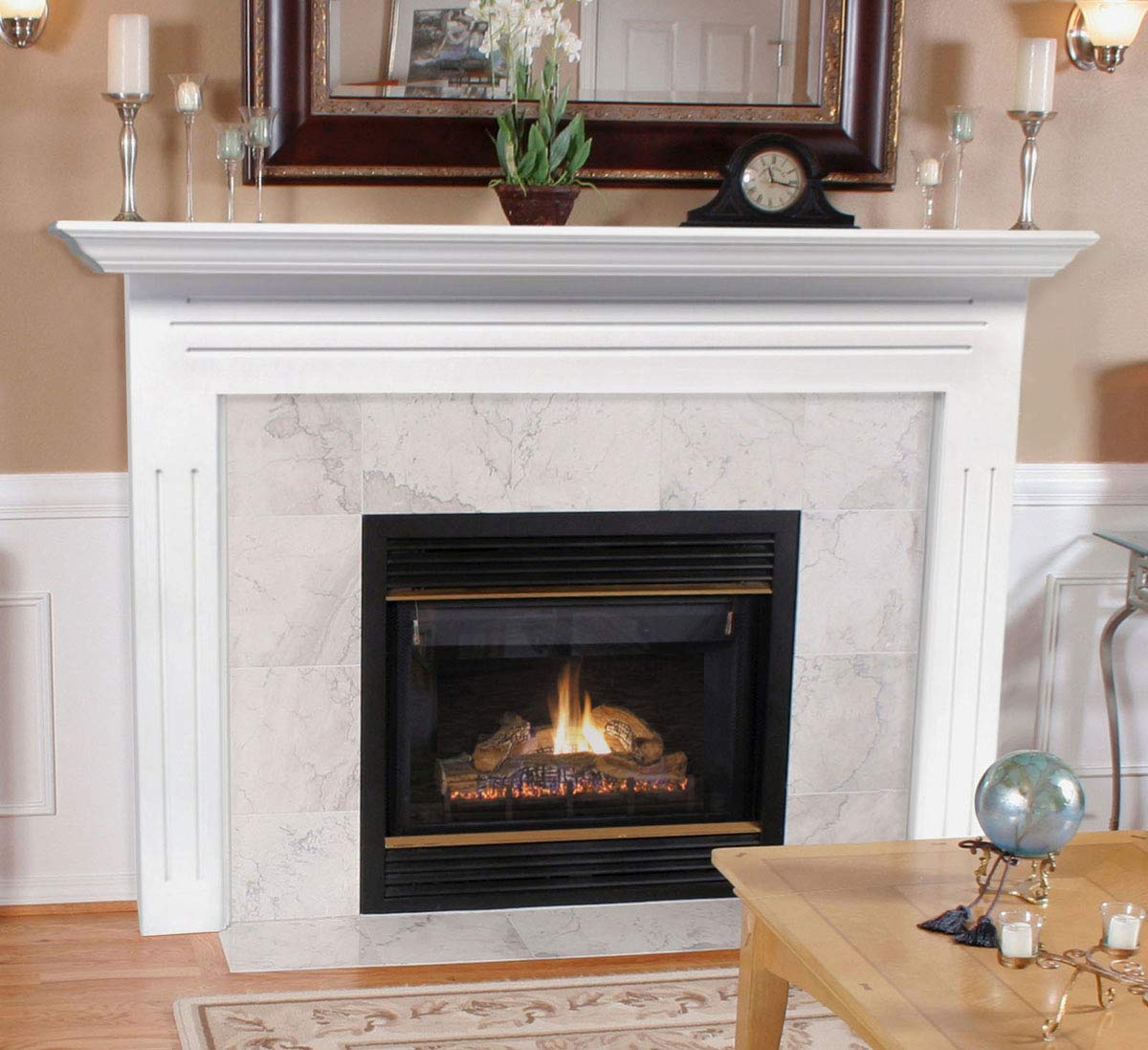 Pearl Mantels Newport 48-Inch White Fireplace Mantel