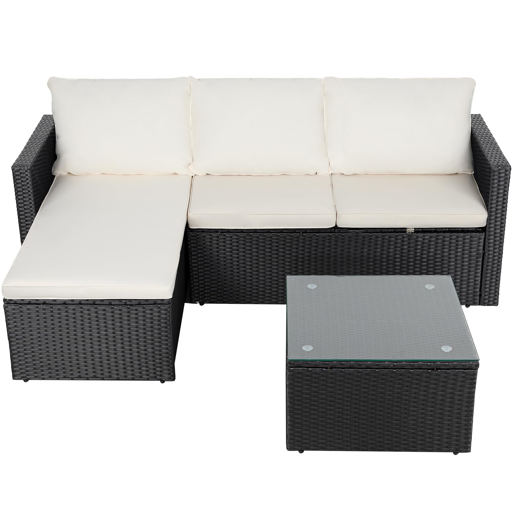 All-Weather Wicker Rattan Patio Furniture Set for Small Spaces