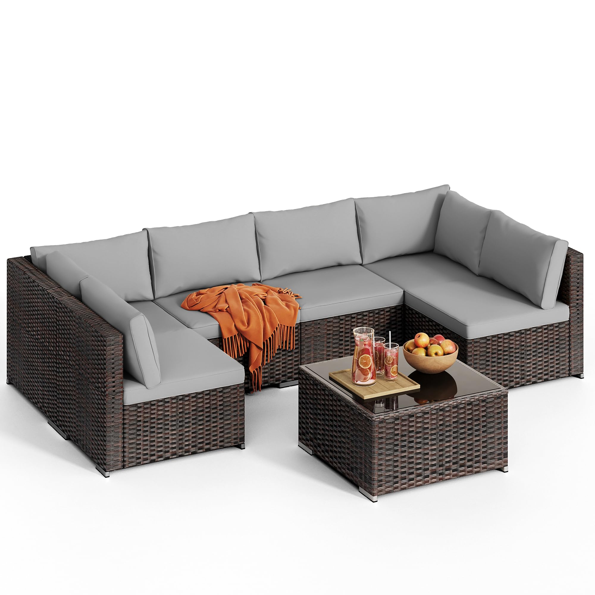 Grey Outdoor Patio Furniture Set for Balcony and Garden