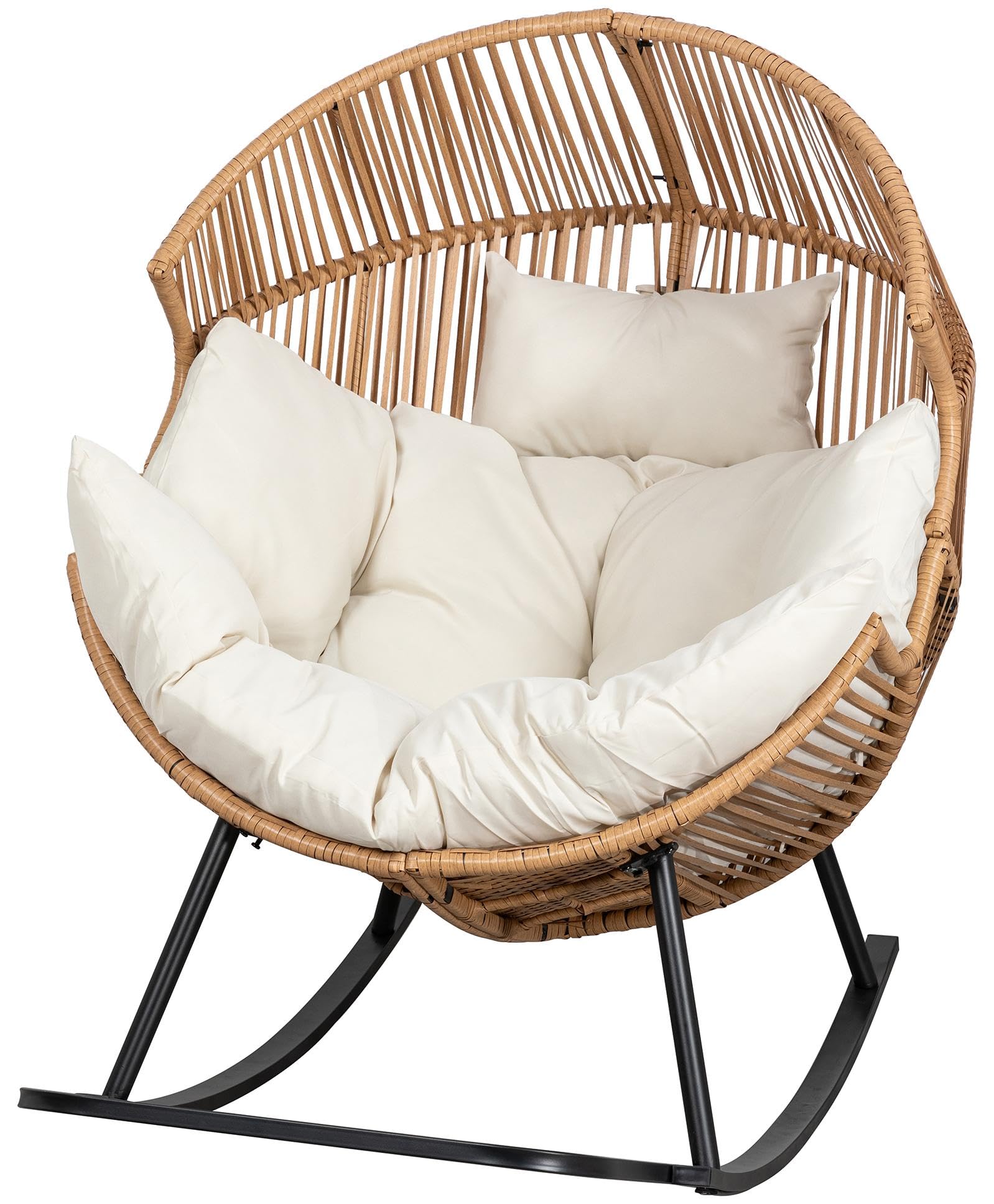 BRYOLE Beige Oversized Egg Chair for Indoor & Outdoor Use